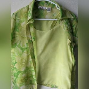 Two-piece, shell and blouse. Size large